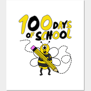 100 Days Of School Bee Wildlife Kindergarten 2022 Posters and Art